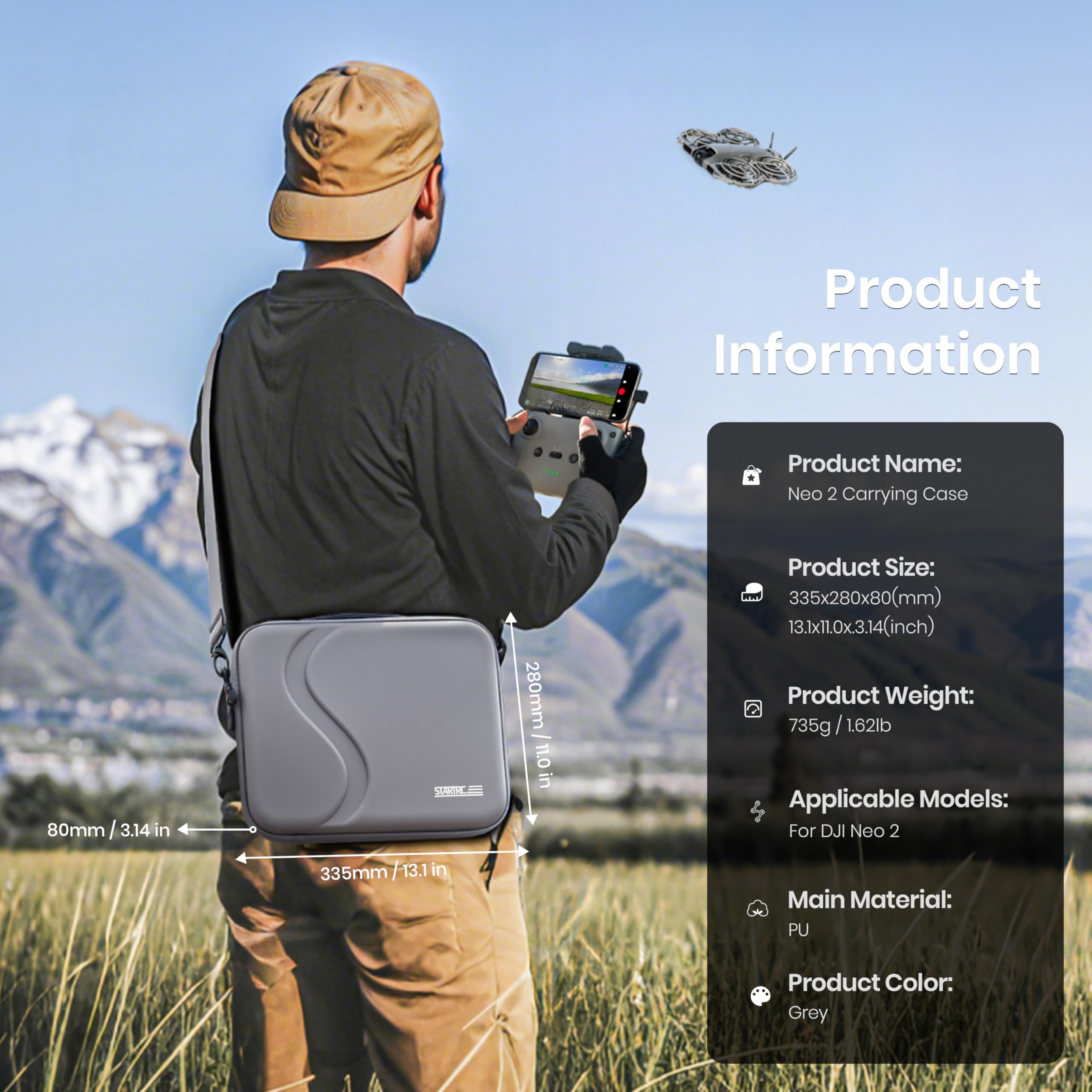 Carrying Case for DJI Neo 2 Ac - Drone Carrying Case ulasan dan harga
