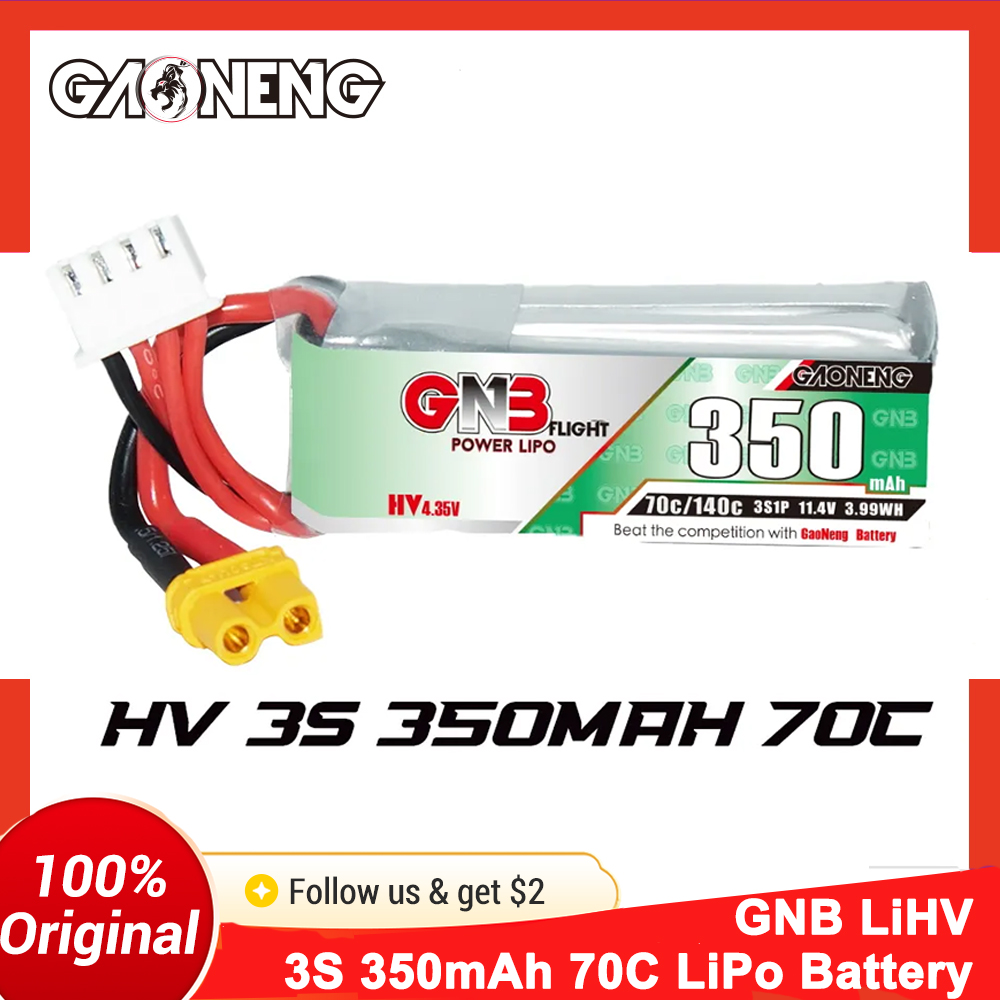Gaoneng GNB 350mAh 3S 70C LiPo - Drone Backpack ulasan dan harga